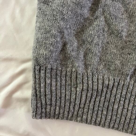 Bowen & Wright Gray 100% Wool Knit Pullover Sweater Men's Sz L Preppy Grunge - Picture 6 of 8